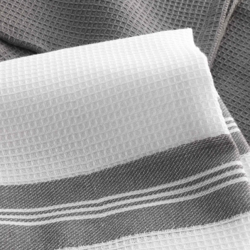 1730878 - 3574387308785 - Douceur d\'intérieur - Torchons 50x70 cm Coton Tissé Loft Urbain Gris 2 pièces