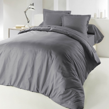 1640743 - 3574386407434 - Douceur d\'intérieur - Housse de Couette 2 Personnes 240x220 cm Lina Gris Souris