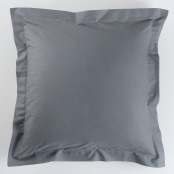 Taie D'Oreiller Volant Plat 50x70 cm Lina Gris Souris