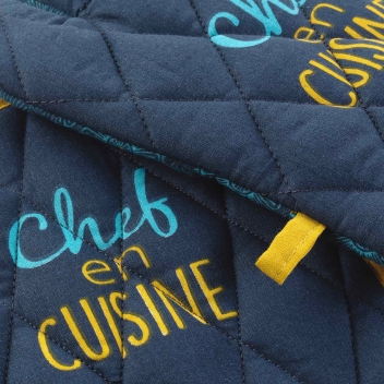 1730906 - 3574387309065 - Douceur d\'intérieur - Gant et Manique 18x28 cm / 20x20 cm Chef En Cuisine Jaune