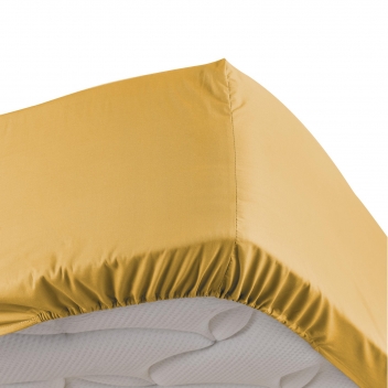 1643400 - 3574386434003 - Douceur d'intérieur - Drap Housse 1 Personne 90x190 cm Percale Miel