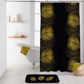 Rideau de douche avec crochets 180x200 cm Orbella Noir