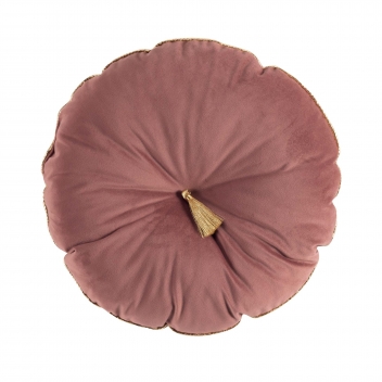 1609059 - 3574386090599 - Douceur d'intérieur - Coussin Pompon Passepoil 38 cm Velours Ever Bloom Rose - 2