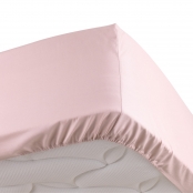 Drap Housse 2 Personnes 160x200 cm Percale Rose