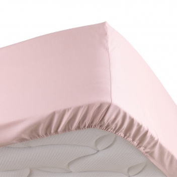 Drap Housse 2 Personnes 160x200 cm Percale Rose Douceur d'intérieur 1643203