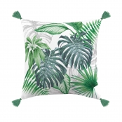 Coussin Pompons 40 cm Tropical Chic