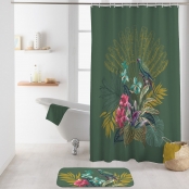 Rideau de douche avec crochets 180x200 cm Equatorial