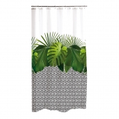 Rideau de douche avec crochets 180x200 Graphic Jungle