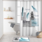 Rideau de douche Zen avec crochets 180x200 cm Equilibre