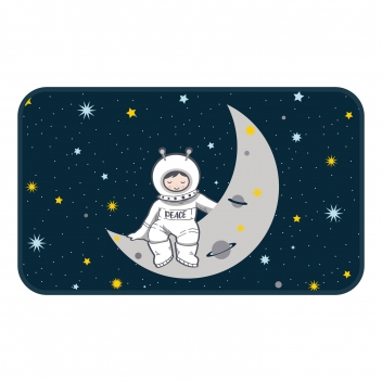 1608983 - 3574386089838 - Douceur d\'intérieur - Tapis Rectangle 45x75 cm Velours Petit Astronaute - 2