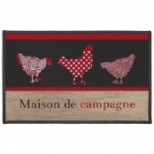 Tapis Rectangle 50x80 cm Poule Maison de Campagne