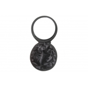 Pochette ronde avec miroir Garçonnette Noir & Blanc