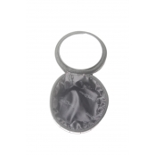 Pochette ronde avec miroir Garçonnette Noir & Rose