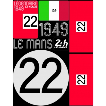 LM455-49 - 3700245427095 - 24H LE MANS - Autocollants Voyage à coller sur une valise 1949 (5 planches)