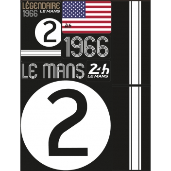LM455-66 - 3700245427118 - 24H LE MANS - Autocollants Voyage à coller sur une valise 1966 (5 planches)