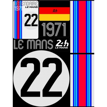 LM455-71 - 3700245427132 - 24H LE MANS - Autocollants Voyage à coller sur une valise 1971 (5 planches)