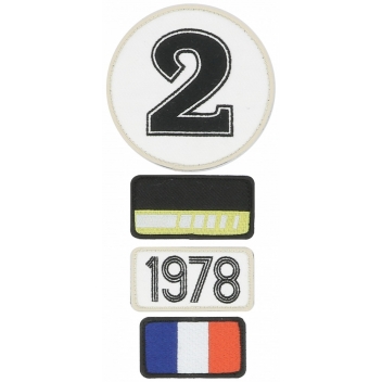 LM456-78 - 3700245426784 - 24H LE MANS - Patchs voyage brodés à scratcher sur un sac 1978 (4 pièces)