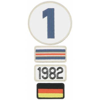 LM456-82 - 3700245426791 - 24H LE MANS - Patchs voyage brodés à scratcher sur un sac 1982 (4 pièces)