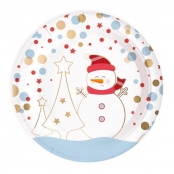 Assiettes Bonhomme de Neige 8 pièces