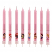 Bougies d'anniversaire Princesses Disney 9 cm 8 pièces