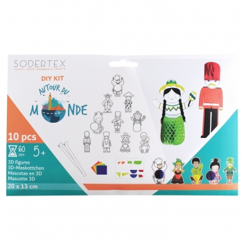 L613913 - 3900006139131 - Sodertex - Kit DIY mascotte Autour du monde - 2