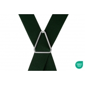 GASPARD Bretelles Homme Larges Vert Uni - Elastique Résistant et Pinces Extra Fortes - Modèle en X - Fabrication française - Taille Ajustable max 130cm - Garantie à Vie