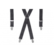 GASPARD Bretelles Homme Larges Fantaisie Noir subtil - Elastique Résistant et Clips Extra Fort - Modèle en X - Fabriqué en France - Taille Ajustable max 130cm - Garantie à Vie