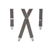 GASPARD Bretelles Homme Larges Rayé Marron - Elastique Résistant et Pinces Extra Fortes - Modèle en X - Fabrication française - Taille Ajustable max 130cm - Garantie à Vie