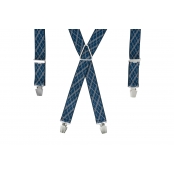 GASPARD Bretelles Homme Larges croisillon ciel - Elastique Résistant et Clips Extra Fort - Modèle en X - Made in France - Taille Ajustable max 130cm - Garantie à Vie