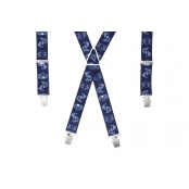 GASPARD Bretelles Homme Larges Fantaisie pécheur - Elastique Résistant et Clips Extra Fort - Modèle en X - Fait en France - Taille Ajustable max 130cm - Garantie à Vie
