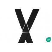 GASPARD Bretelles Homme Fines Noir Uni - Elastique Résistant et Clips Extra Fort - Modèle en X - Fabriqué en France - Taille Ajustable max 130cm - Garantie à Vie