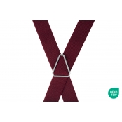 GASPARD Bretelles Homme Fines Bordeaux Uni - Elastique Résistant et Clips Extra Fort - Modèle en X - Fabriqué en France - Taille Ajustable max 130cm - Garantie à Vie