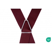 GASPARD Bretelles Homme Larges Bordeaux Uni - Elastique Résistant et Clips Extra Fort - Modèle en X - Fabriqué en France - Taille Ajustable max 130cm - Garantie à Vie