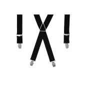 GASPARD Bretelles Homme Larges Pois Noir et Blanc - Elastique Résistant et Pinces Extra Fortes - Modèle en X - Fait en France - Taille Ajustable max 130cm - Garantie à Vie
