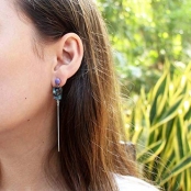 Stella : Boucles d\'oreille longue tige métal