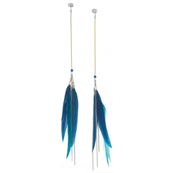12--63665 -  - Franck Herval - Luce : Longues Boucles d\'oreille plumes - 3