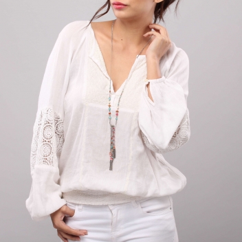 15--61923 -  - Franck Herval - Shaggi : Collier long avec pompons