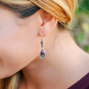 Lyzea : Boucles d\'oreille crochet medium 5 strass