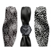 Montre Trend avec Bracelet foulard satin Calavera